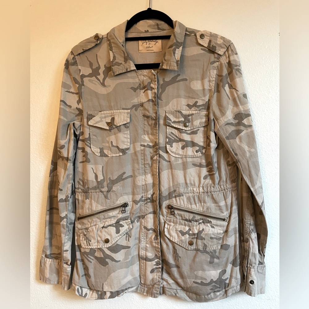 Lily Aldridge for velvet camouflage army jacket size M